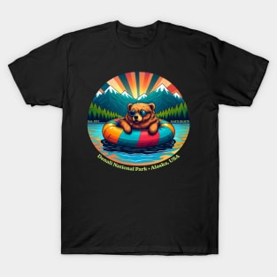 Denali National Park, Alaska Grizzly Bear With Glasses Souvenir T-Shirt